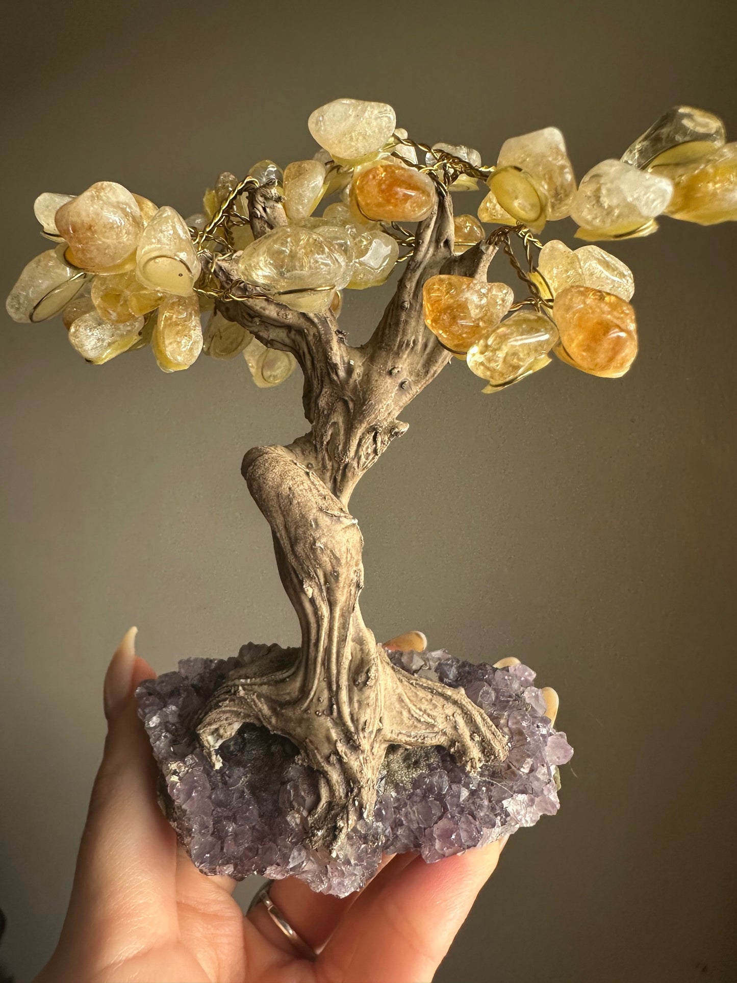 Citrine Tree with Amethyst Base