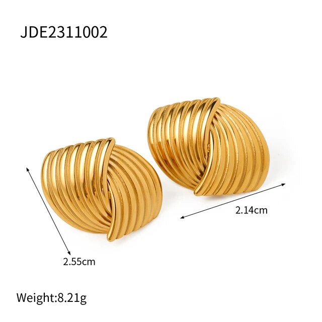 Gold Textured Earrings