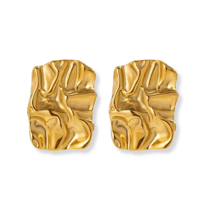 Gold Molten Stud Earrings
