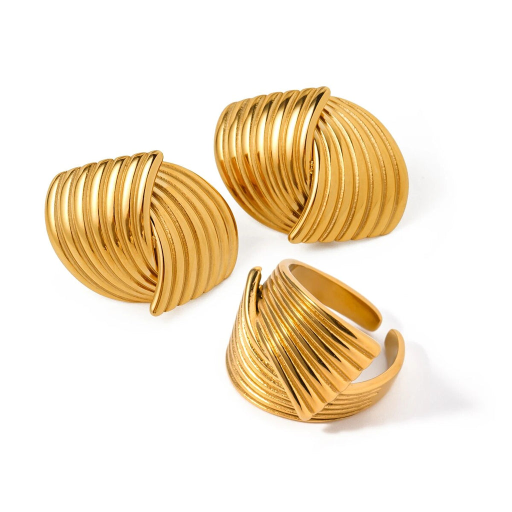 Gold Textured Earrings