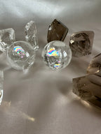 Clear Quartz Sphere with Rainbow inclusions