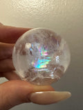 Clear Quartz Sphere with Rainbow inclusions