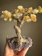 Citrine Tree with Amethyst Base