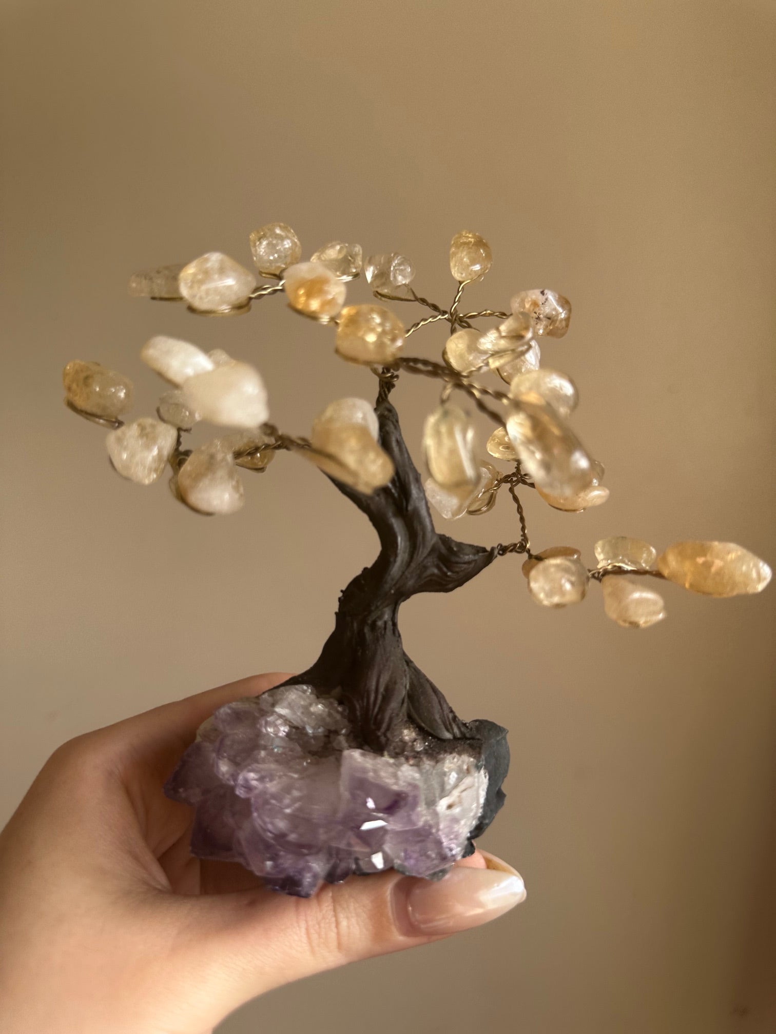 Citrine and Amethyst Crystal Tree
