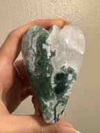 Moss Agate Angel Carving