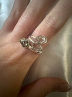 Pyrite & Herkimer Diamond Triple Ring - Multiple Sizes