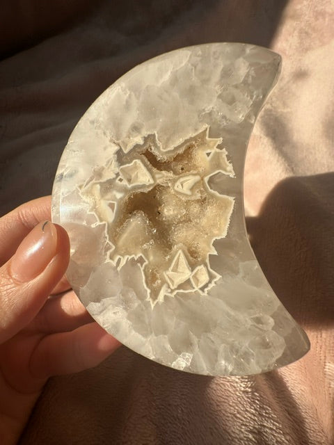 Brazilian Druzy Agate Moon