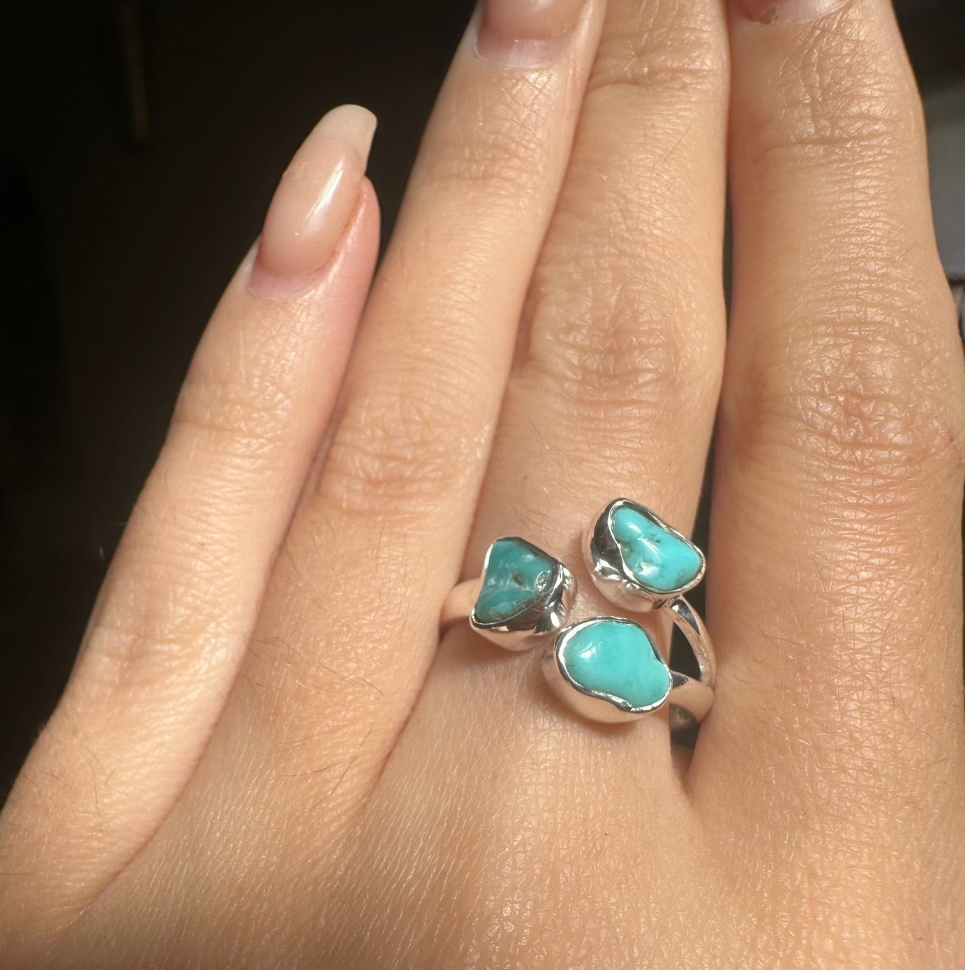Turquoise Triple Sterling Silver Ring