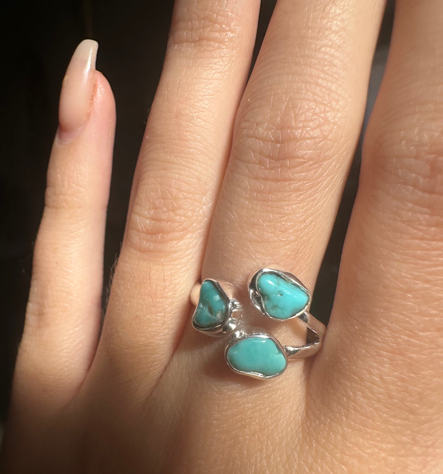 Turquoise Triple Sterling Silver Ring