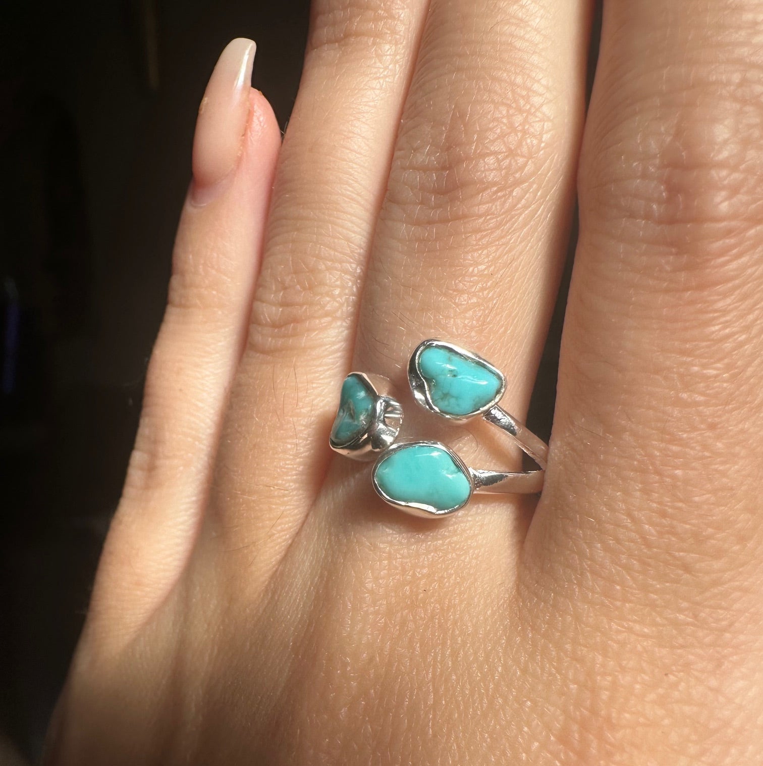 Turquoise Triple Sterling Silver Ring