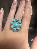 Turquoise Sterling Silver Ring - Adjustable