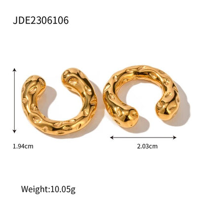 Gold Molten Stud Earrings