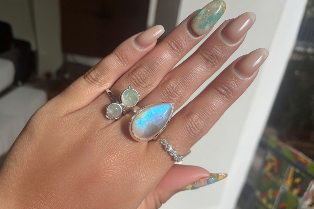 Moonstone Teardrop Ring