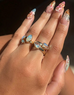 Double Moonstone Sterling Silver Ring
