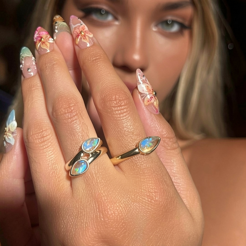 Double Moonstone Sterling Silver Ring