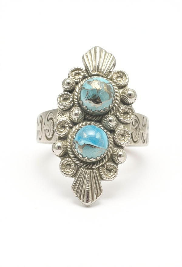 Turquiose Boho Sterling Silver Ring