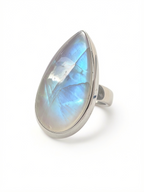 Moonstone Teardrop Sterling Silver Ring