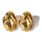 Gold Molten Stud Earrings