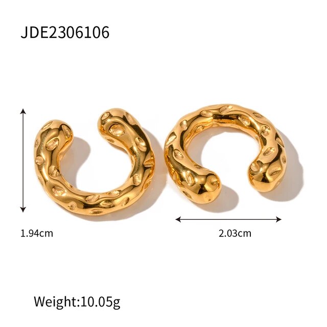 Gold Molten Stud Earrings