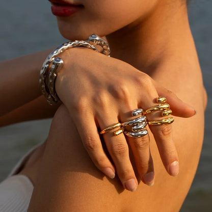 Gold Molten Stud Earrings