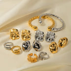 Gold Molten Stud Earrings