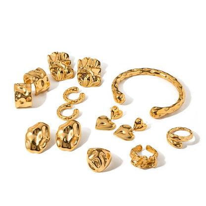 Gold Molten Stud Earrings