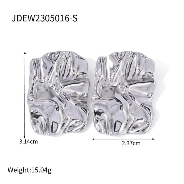 Gold Molten Stud Earrings